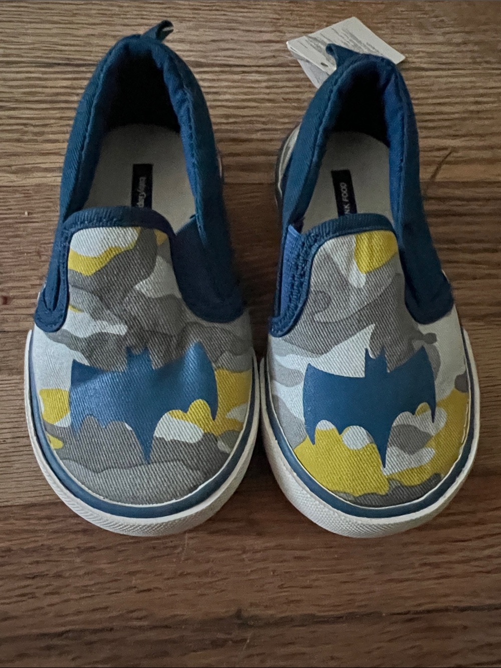 GAP Kids Slip-On Batman Camo Sneakers - Blue & Yellow